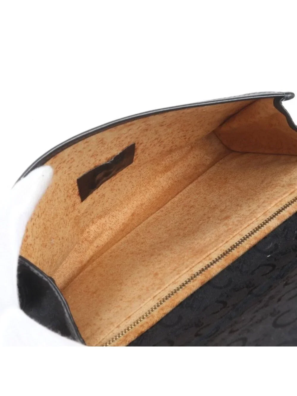 Celine Saruki Canvas Leather 2-Way Chain Shoulder Bag Hand Black